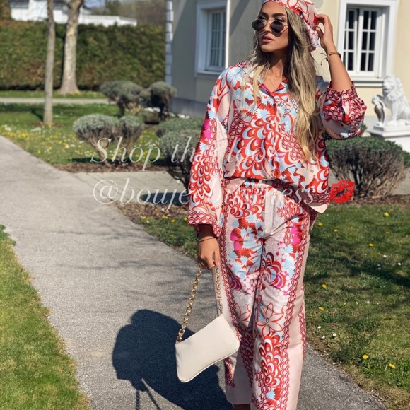 ZARA BNWT Flowy Printed Shirt and Scarf + Pants 3pc Coord Set - Picture 4 of 7